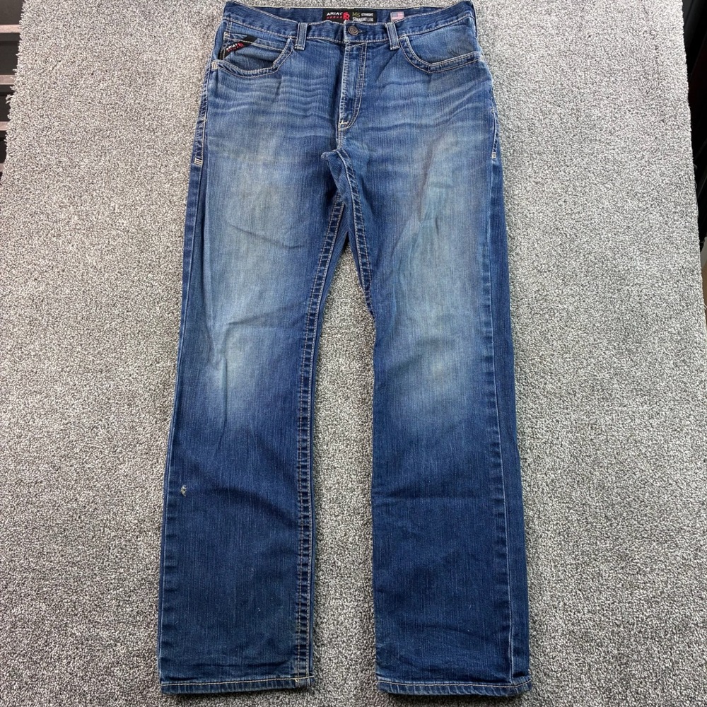 Ariat M5 Jeans Mens 36x36 Blue Cotton FR Flame Resistant Straight Leg